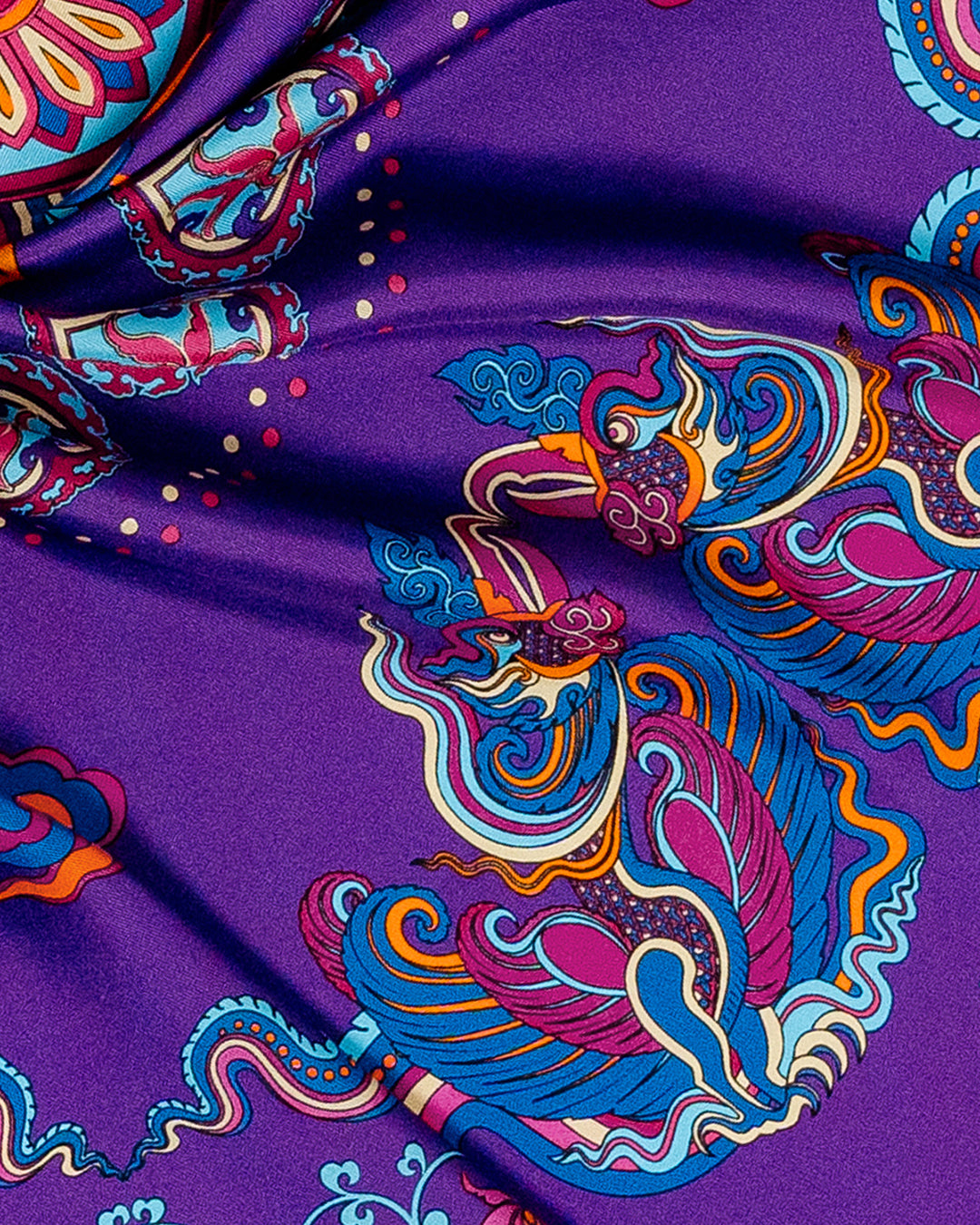 Phoenix Dance Silk Scarf / Purple