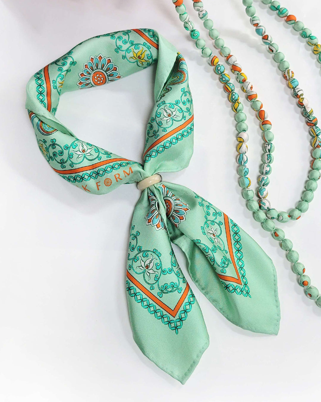 Phoenix Dance Silk Scarf / Green