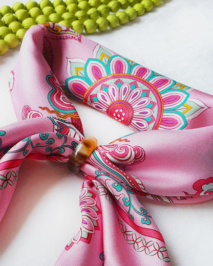 Phoenix Dance Silk Scarf / Pink / 110x110cm / 44x44in