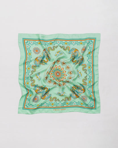 Phoenix Dance Silk Scarf / Green