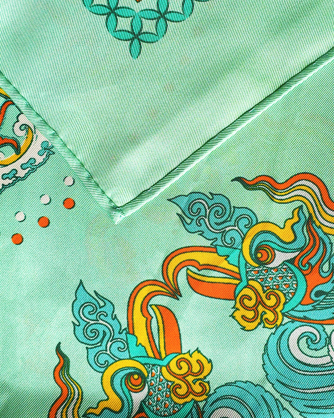 Phoenix Dance Silk Scarf / Green