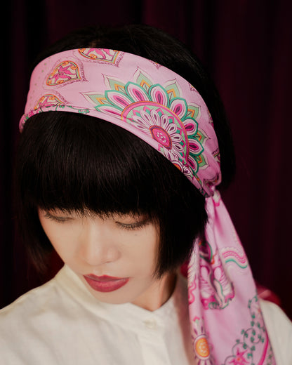 Phoenix Dance Silk Scarf / Pink