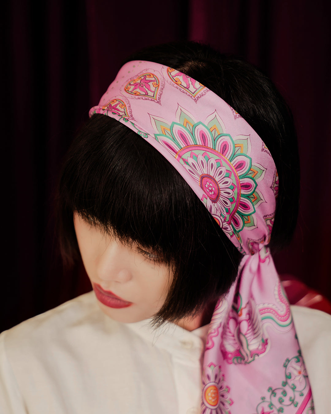 Phoenix Dance Silk Scarf / Pink