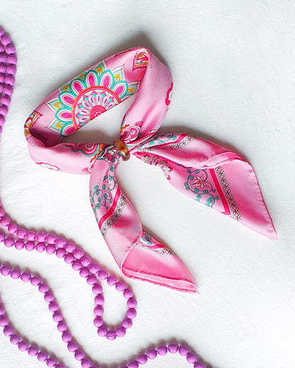 Phoenix Dance Silk Scarf / Pink / 110x110cm / 44x44in