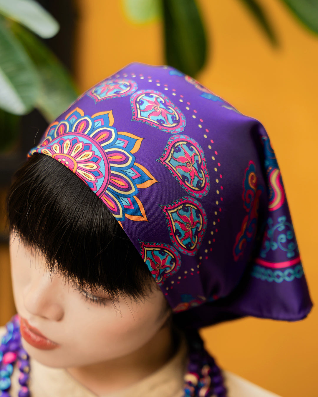 Phoenix Dance Silk Scarf / Purple