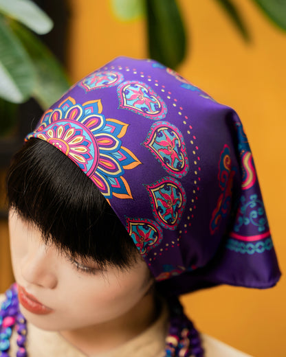 Phoenix Dance Silk Scarf / Purple