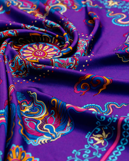 Phoenix Dance Silk Scarf / Purple