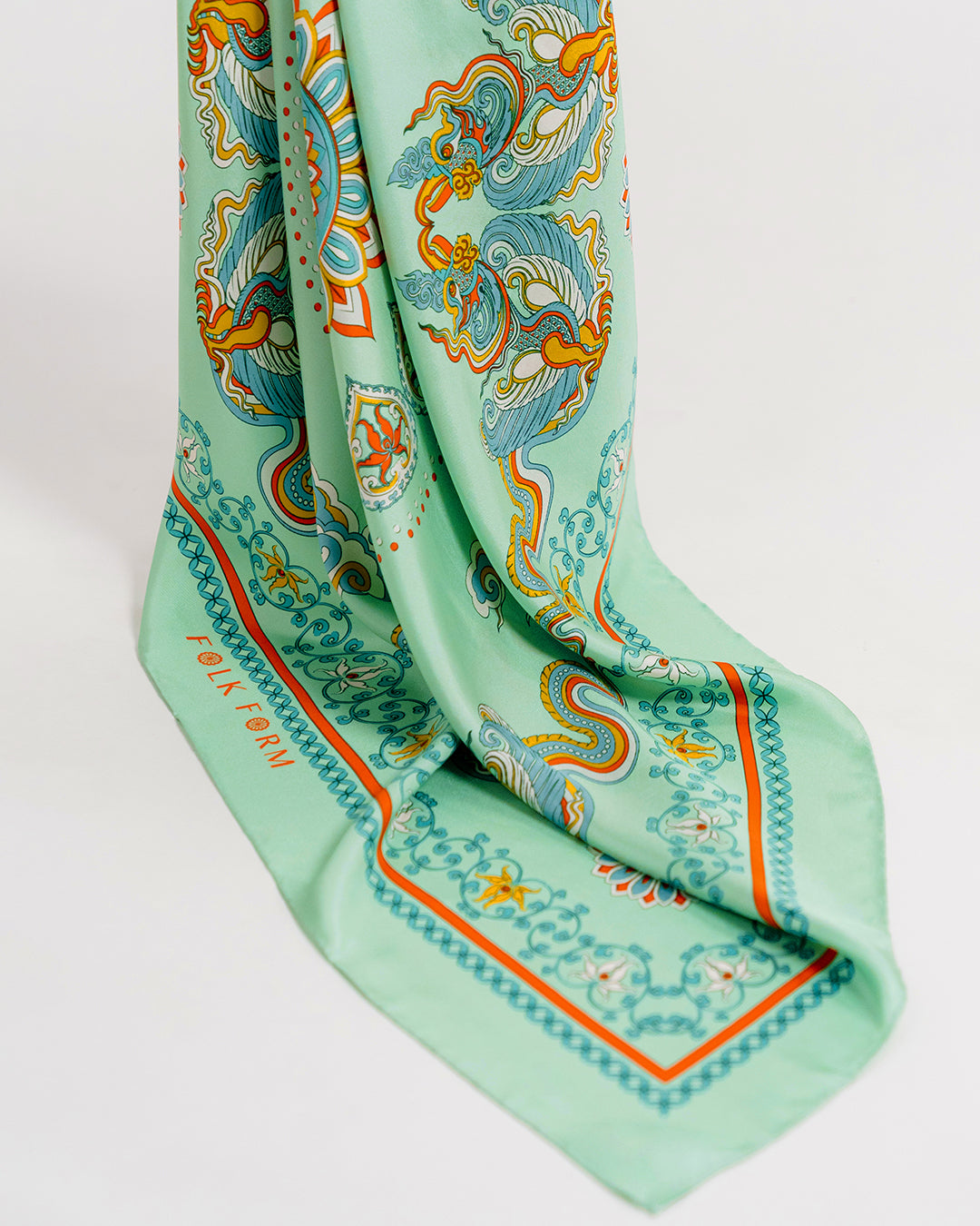 Phoenix Dance Silk Scarf / Green