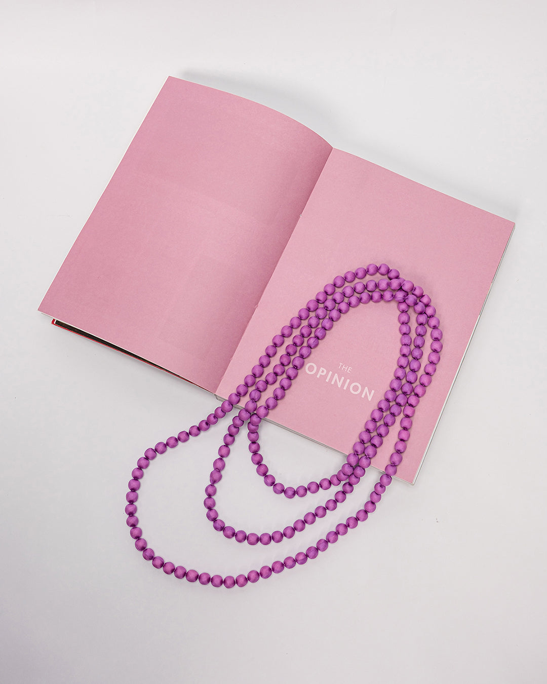 Plain Silk Wrapped Bead Necklace / Purple / 110cm / 44in