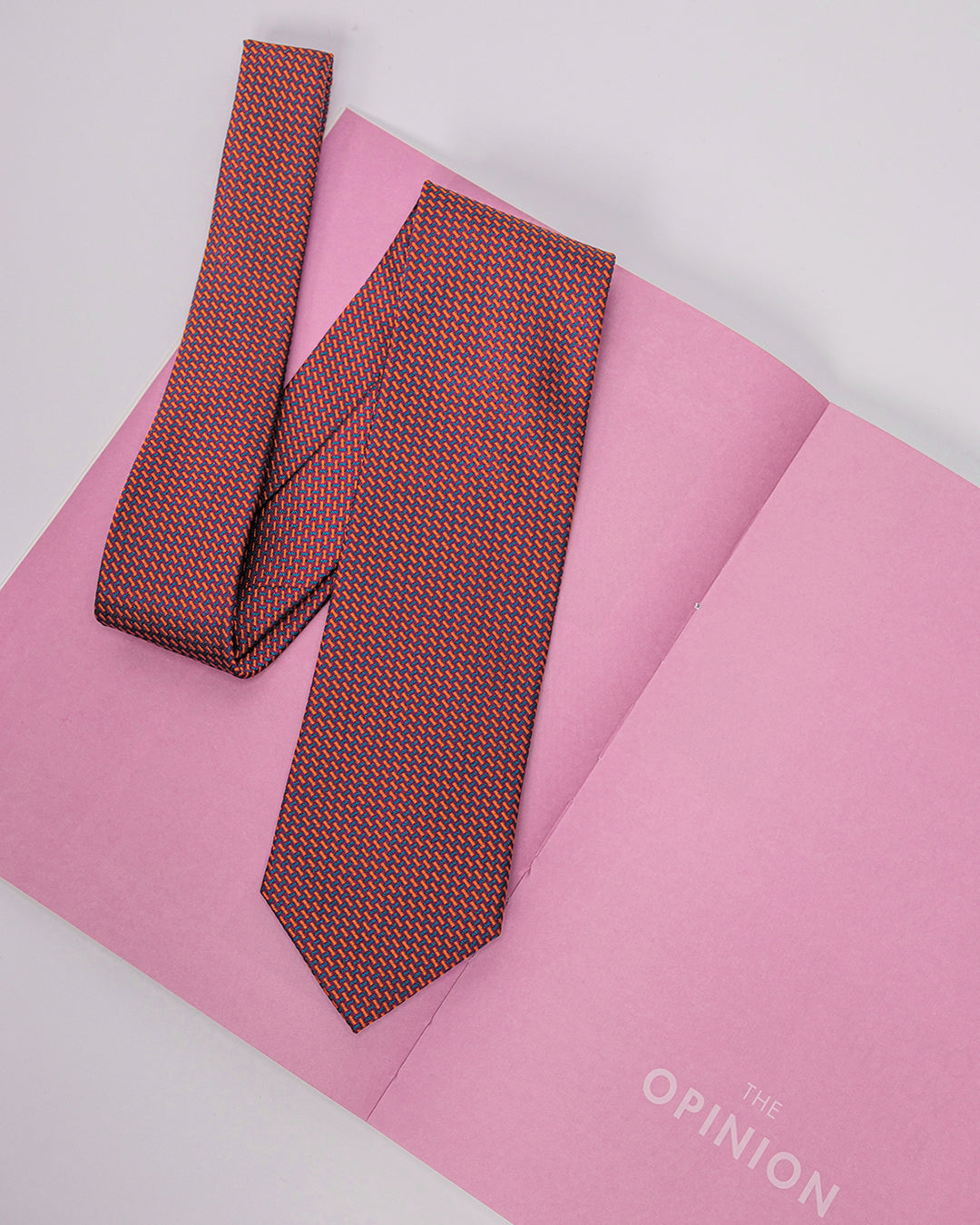 T-Pattern Silk Necktie / Brick Red / Band 8cm / 3.2in