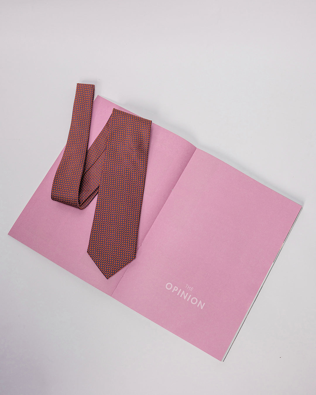 T-Pattern Silk Necktie / Brick Red / Band 8cm / 3.2in