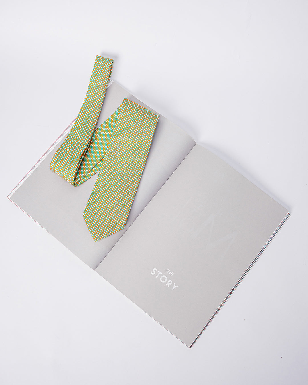 T-Pattern Silk Necktie / Lime Yellow / Band 8cm / 3.2in