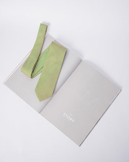 T-Pattern Silk Necktie / Lime Yellow / Band 8cm / 3.2in